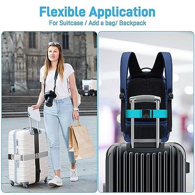 Vigorport Luggage Straps Two Add A Bag Suitcase Strap Belt Adjustable Travel Attachment Accessories for Connect Your Three Luggage Together - 2 Pack(Black)