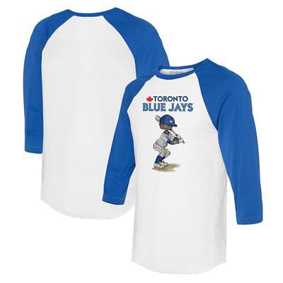 Tiny Turnip Chicago Cubs Toddler White/Royal Nacho Helmet 3/4-Sleeve Raglan  T-Shirt