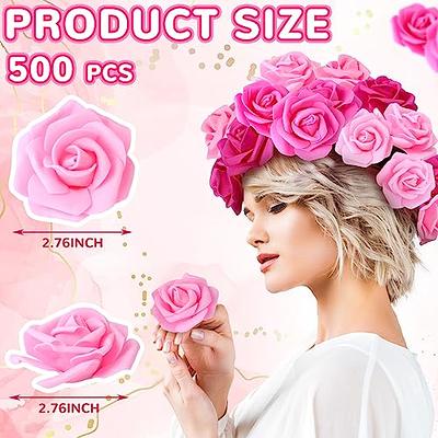 Kesoto 50pcs Pink Roses Artificial Flowers Bulk, 1.6 Small Silk Fake Roses  Flower Heads for Decoration, Crafts, Wedding Centerpieces Bridal Shower