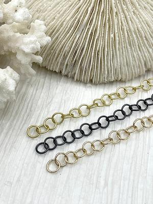 Gunmetal Rolo Cable Paperclip Chain by Yard, Link Cable Rolo Chain