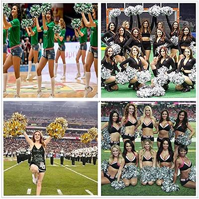 60 Pcs Cheerleading Pom Poms Metallic Foil Cheer Pom Poms with Plastic  Handle Cheering Costume Accessory for Football Basketball Cheering Squad  Team