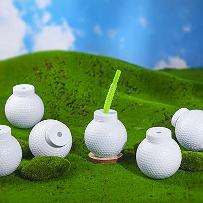 12 oz Golf Ball Cups with Straws and Lids Ball Shape Cups Golf Party  Decorations Plastic Reusable Golf Cup 12 oz Golf Drinking Cup for Sports  Birthday