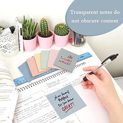 Transparent Sticky Notes, 1000 Sheets Clear Sticky Notes Pads with Pen,  Waterproof Self-Stick Translucent Sticky Notes Tabs Set for Annotation  Books