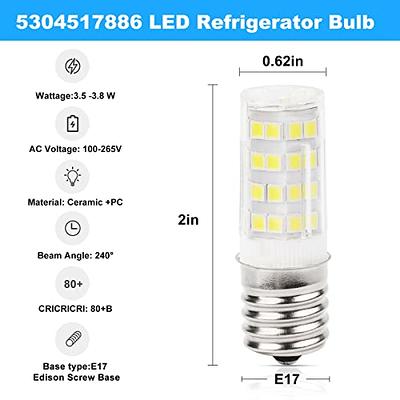 Updated 5304511738 LED Refrigerator Light Bulb Replace PS12364857 AP6278388 4584444 Kei D34L Refrigerator Bulb Compatible with Frigidaire Kenmore