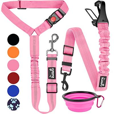 2 Pack Dog Seat Belt Adjustable Dog Car Seatbelts for Vehicle Nylon Pet  Safety Seat Belt with Elastic Bungee Buffer Reflective & Durable Car  Harness