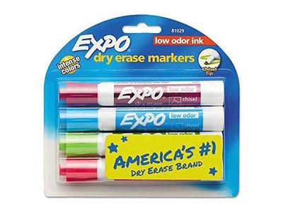 EXPO Low Odor Dry Erase Markers, Chisel Tip, Assorted Colors, 36 Pack