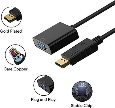 UKYEE Displayport to HDMI Cable 6FT/1.83M 2-Pack, Display Port (DP) to HDMI  Adapter 6FT Male to Male Cord Converter for PCs to HDTV, Monitor