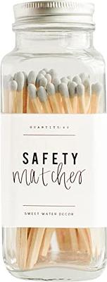 Sweet Water Decor 4 Grey Safety Matches - Glass Jar