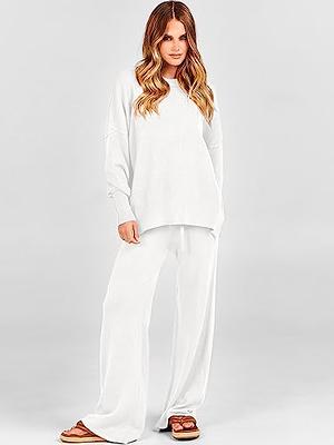 ANRABESS Women 2 Piece Outfits Sweatsuit Oversized Sweater Set & Wide Leg  Pants Fall Chunky Lounge Set 1063anhuahui-XL - Yahoo Shopping