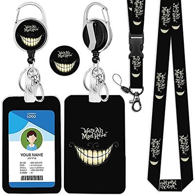 IBOVODI Funny Badge Holder with Lanyard,Breakaway Lanyards for Id Badges  Keys, Halloween Alice in Wonderland Cheshire Cat We are All Mad Here Badge  Reel Badge Clip Retractable for Teacher Nurse - Yahoo