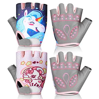 Kids Half Finger Cycling Gloves Non-Slip Fingerless Adjustable