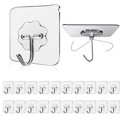 Large Adhesive Hooks for Hanging Heavy Duty Wall Hooks 22 lbs Self Adhesive  Towel Waterproof Transparent for Bags Bathroom Shower Outdoor Kitchen Cups  Door Coat Sticky Hooks (Transparent, 8pcs) - Yahoo Shopping