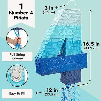 Number 1 Pinata with Stick Blindfold Confetti, Gradient Blue Pinata for  Kids 1st Birthday Party Large Blue Pinata for Boys Girls Birthday  Anniversary