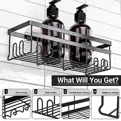 Over Head Shower Caddy Basket with Hooks, 3 Layers Bathroom Storage Rack  Shelf