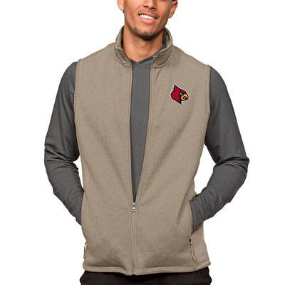 Women's Antigua Oatmeal Louisville Cardinals Course Full-Zip Jacket