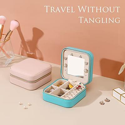 Travel Jewelry Box Small Jewelry Organizer for Women Girls PU Leather  Travel