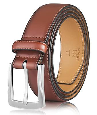 TEAMMAO Men's Plus Size Leather Waist Belt for Business Casual Work Jeans |  33-71 Inch | 1.49 Inch Wide