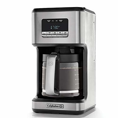 SG300 12-Cup Stainless Steel Coffee Maker with Glass Carafe