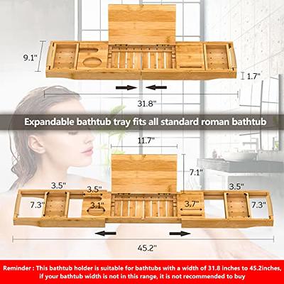 Bathtub Tray Bath Tub Tray - Expandable Bathtub Caddy with Reading