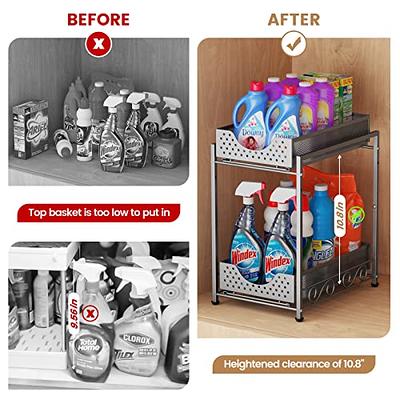 UINOFLE under Sink Organizers and Storage, 2 Tier Sliding Cabinet