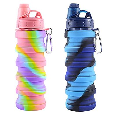MAKERSLAND Collapsible Water Bottle for Adults, Boys, Students, Kids,  Reusable Silicone Foldable Water Bottles for Travel Camping Hiking,  Portable Sports Water Bottle, Pink and Blue - Yahoo Shopping