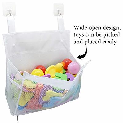 Hanging Bath Toy Holder, With Suction & Adhesive Hooks, 14x20