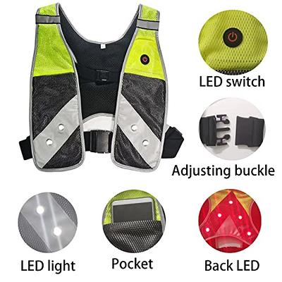 USB Rechargeable LED Reflective Vest High Visibility Reflective