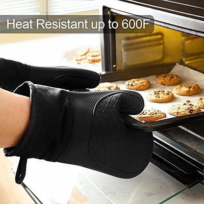 Home Oven Mitts, Silicone Oven Mitts Heat Resistant 600f, Oven