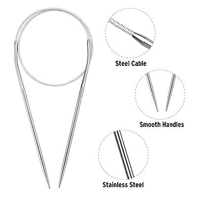 Stainless Steel Circular Knitting Needles With Steel Cord, Wire