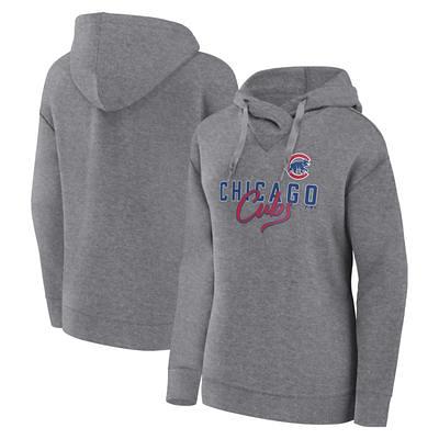 Men's Antigua Heathered Gray Chicago Cubs Victory Pullover Hoodie