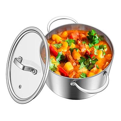 Leetaltree 1.5 Quart Stainless Steel Saucepan with Steamer Basket Tri-ply  Con