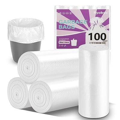 Small Trash Bags 4 Gallon - 100 Count 4 Gallon Trash Bag, Small Garbage  Bags for Office Bedroom Bathroom Trash Bags, White 4 Gal Small Trash Can