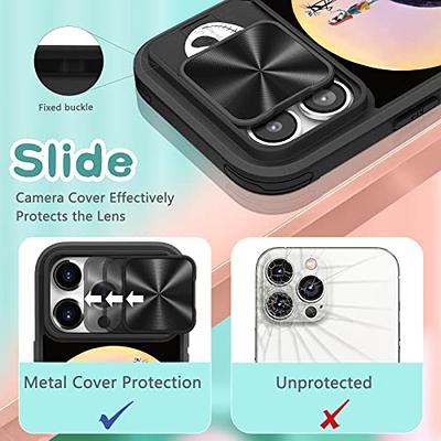 2in1 for iPhone 14 Pro Max Case for Women Girls Heart Cute Kawaii