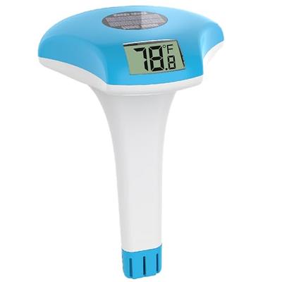 Digital Pool Thermometer, Solar Powered Floating Pool Thermometer with RGB  Color Change LED Lights,Easy Read with LCD Screen,Pond Water Temperature