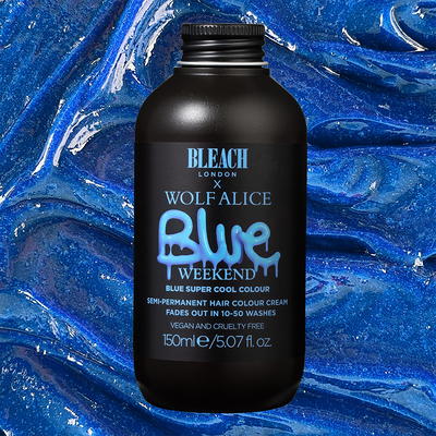 blue hair dye bottle