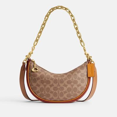 Mira Coated Canvas Signature Shoulder Bag With Chain - Yahoo Shopping