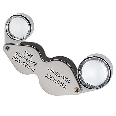 40X Jewelers Loupe Set, Loupe Magnifier with Light and Pocket Folding,  Handheld Jewelers Eye Loop for Jewelry Identifying, Currency Detecting,  Rock Collecting, Stamps 