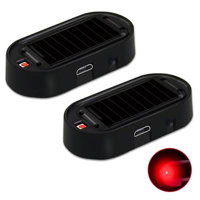 Universal Car Fake Solar Power Alarm Lamp Security System Warning Theft  Flash Blinking Car Anti-Theft Caution LED Light Red/Blue