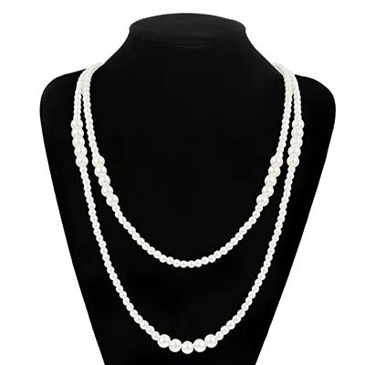 Shop 1920s Jewelry - Pearl Rhinestone Necklace Set, BABEYOND