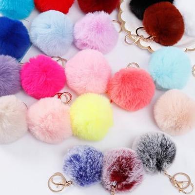 COLORFUL BLING Pom Pom Keychain Cute Artificial Rabbit Fur Ball Soft  Keyring Handbag Purse Charm Keychain-light blue A - Yahoo Shopping