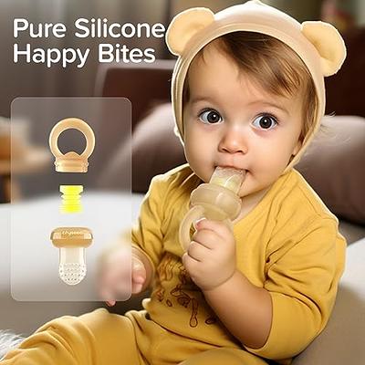 Boon Pulp Silicone Baby Fruit Feeder - Soft Silicone Baby Feeding Set -  Fruit and Vegetable Baby Led Weaning Supplies - Baby Feeding Essentials 