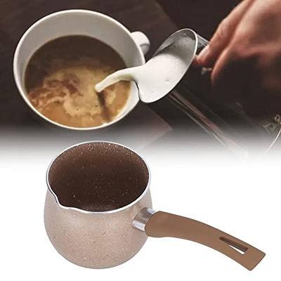 Enamel Milk Pan With Dual Pour Spout Butter Warmer Milk Pot For Stove Top  Health