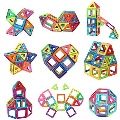 Migargle Wooden Building Blocks Set for Kids - Stacker Stacking Game Construction Toys Set Preschool Colorful Learning Educational Toys - Geometry