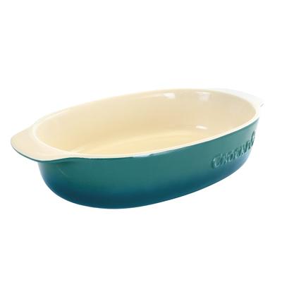 Crock-pot Artisan 1.25-Quart Stoneware Rectangular Bake Pan, Gradient Teal