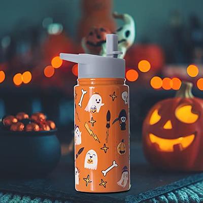 15oz Halloween Spooky Themed Kids Insulated Stainless Steel Water Bottle  with Straw & Brush Tumbler Cups for Boys & Girls Gift for School, Hand Wash  Only - Yahoo Shopping