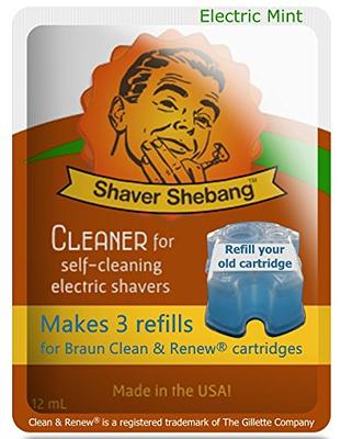 Shaver Shebang 3 PACK Mint cleaner. MAKES 9 compatible refills for Braun  Clean & Renew cartridges - Made in USA - Yahoo Shopping