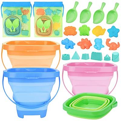 RACPNEL Collapsible Beach Buckets & Beach Toys for Kids, Foldable