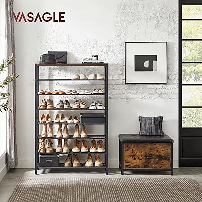 Shoe Rack 8-Tier Shoe Organizer Metal Storage Adjustable Angled Shelves  32-40