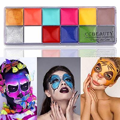 CCbeauty Professional Face Body Paint Oil 12 Colors Halloween Art Party Fancy  Makeup Palette Set with
