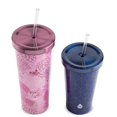 TAL Stainless Steel Hudson Tumbler with Straw 40 fl oz, Electric Blue 